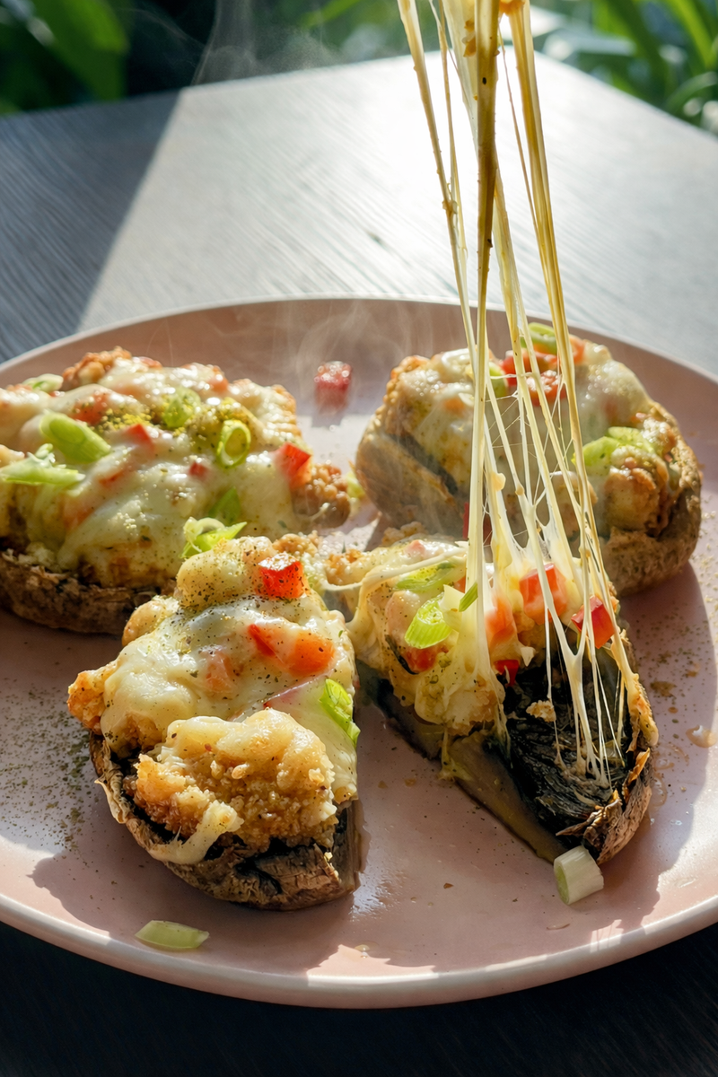 Funky Stuffed Mushrooms-Quick Snack Idea