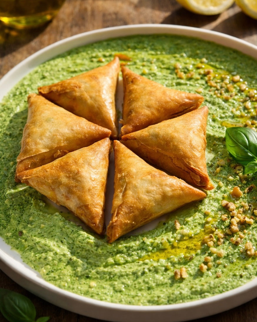 The Easiest Iftar Samosa Upgrade (With a Creamy Basil Dip)