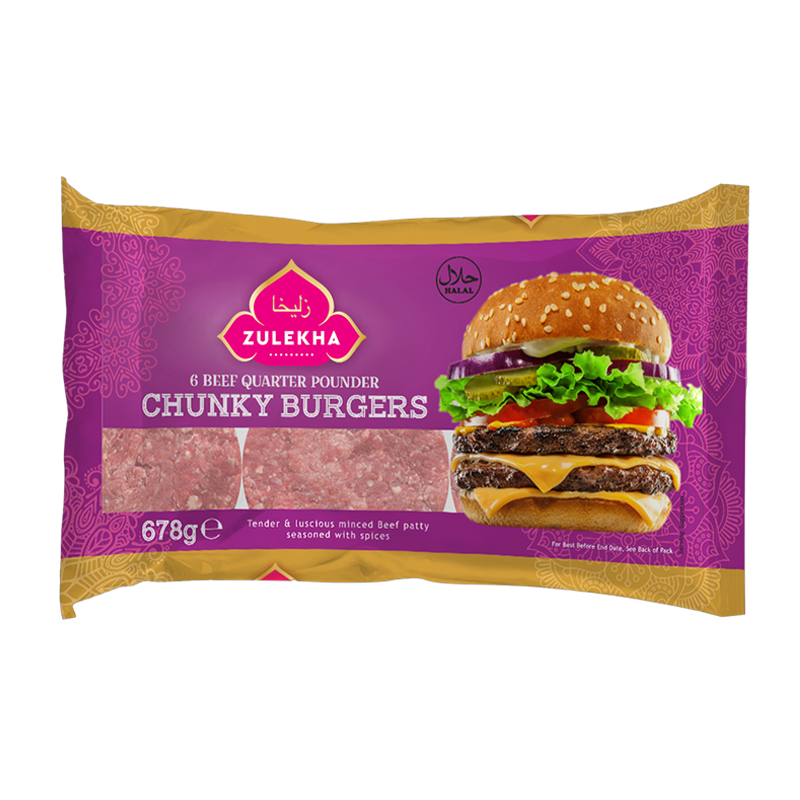 6 Beef Quarter Pounders Burgers 678g
