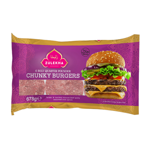 6 Beef Quarter Pounders Burgers 678g