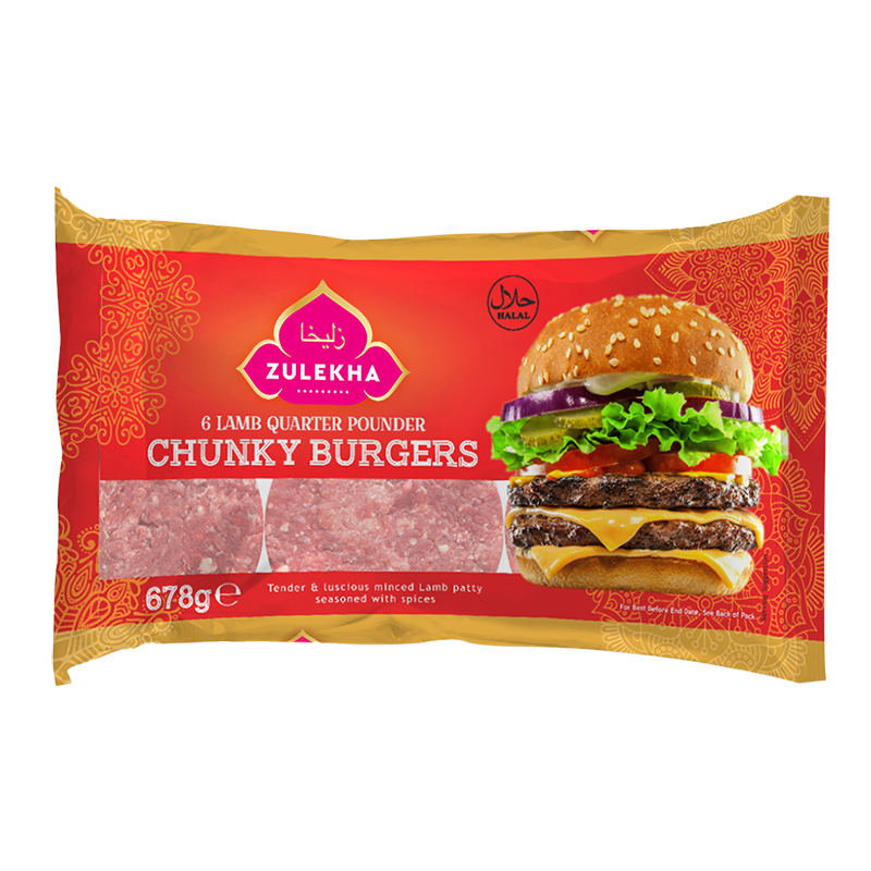 6 Lamb Quarter Pounders Burgers 678g