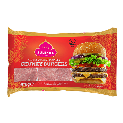 6 Lamb Quarter Pounders Burgers 678g